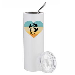 Heart Afro Virgo Zodiac Sign Gift Stainless Steel Tumbler