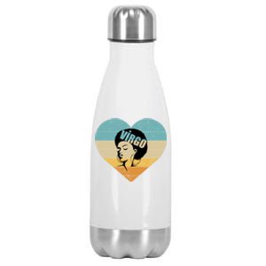 Heart Afro Virgo Zodiac Sign Gift Stainless Steel Insulated Water Bottle