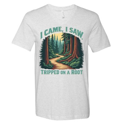  Hiking Adventure Vintage  I Came I Saw I Tripped On A Root V-Neck T-Shirt