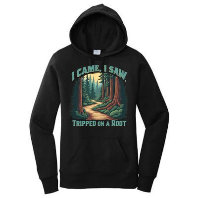  Hiking Adventure Vintage  I Came I Saw I Tripped On A Root Women's Pullover Hoodie