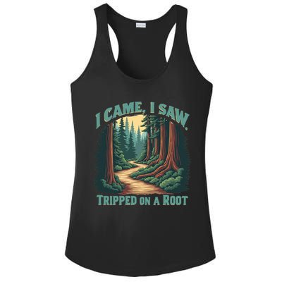  Hiking Adventure Vintage  I Came I Saw I Tripped On A Root Ladies PosiCharge Competitor Racerback Tank