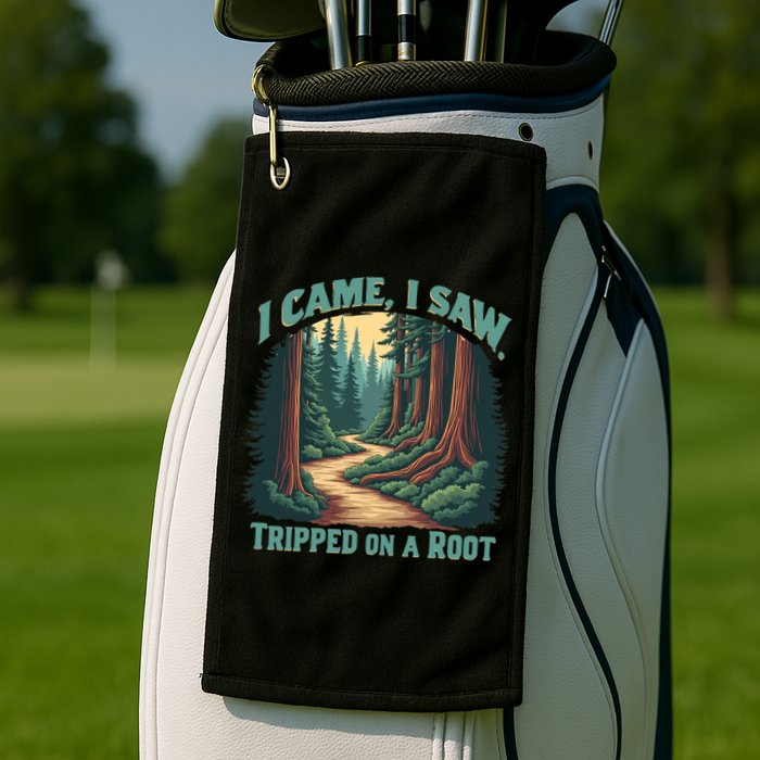  Hiking Adventure Vintage  I Came I Saw I Tripped On A Root Golf Towel