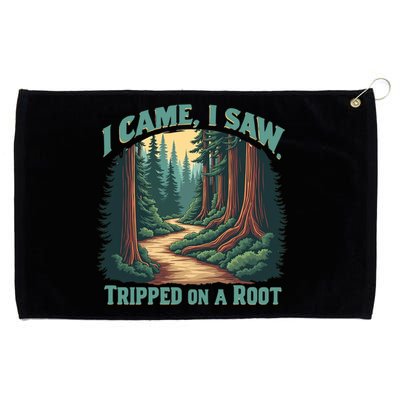  Hiking Adventure Vintage  I Came I Saw I Tripped On A Root Grommeted Golf Towel