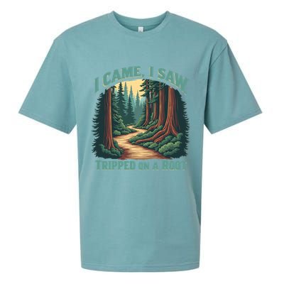  Hiking Adventure Vintage  I Came I Saw I Tripped On A Root Sueded Cloud Jersey T-Shirt