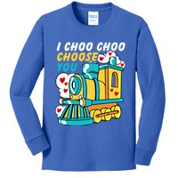 Hearts And Valentine's Day Choo Choo Train Cute Gift Kids Long Sleeve Shirt