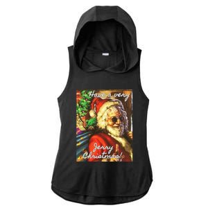 Have A Very Jerry Christmas Garcia Santa Holiday Ladies PosiCharge Tri-Blend Wicking Draft Hoodie Tank