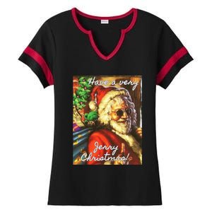 Have A Very Jerry Christmas Garcia Santa Holiday Ladies Halftime Notch Neck Tee