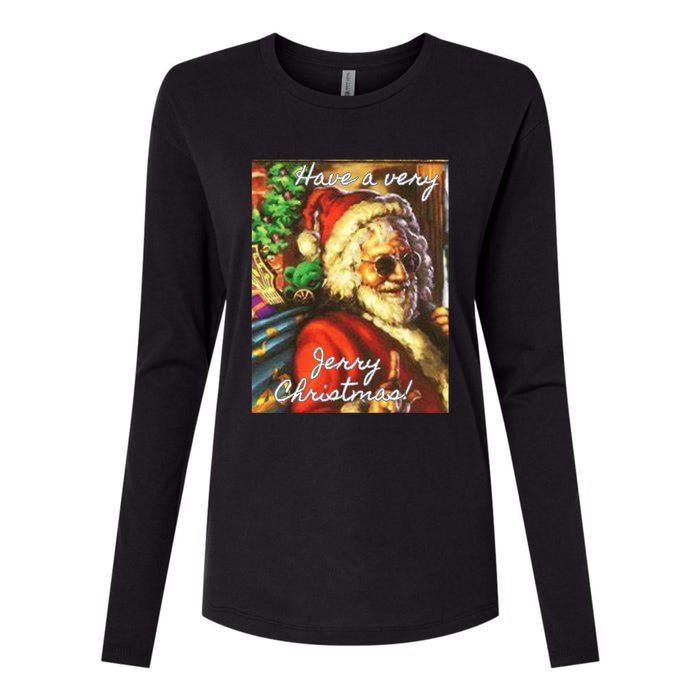 Have A Very Jerry Christmas Garcia Santa Holiday Womens Cotton Relaxed Long Sleeve T-Shirt