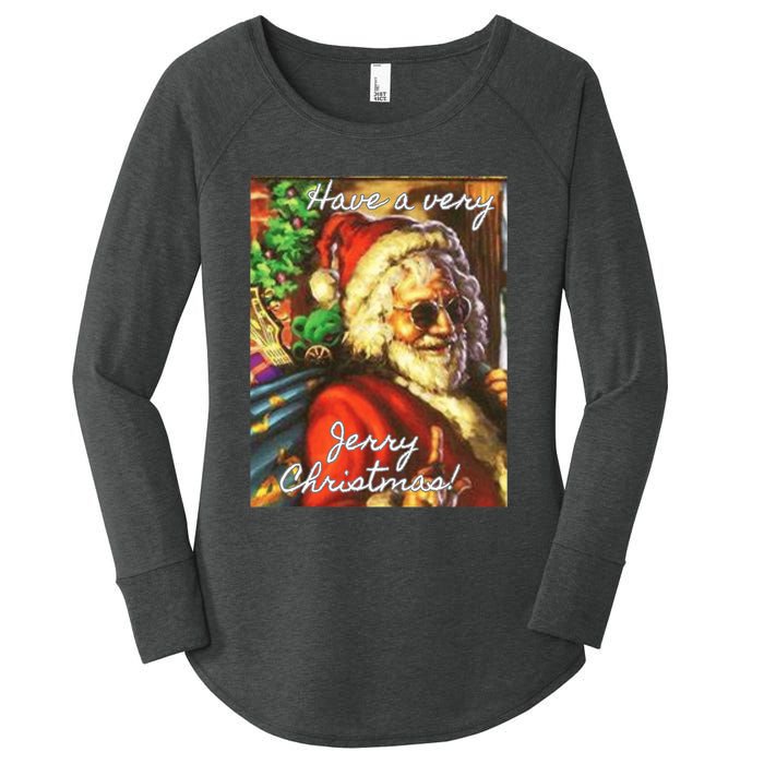 Have A Very Jerry Christmas Garcia Santa Holiday Women's Perfect Tri Tunic Long Sleeve Shirt