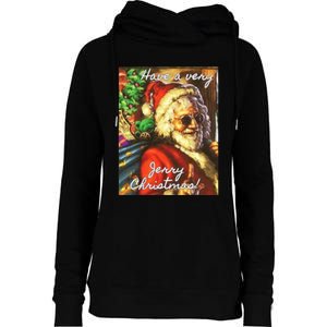 Have A Very Jerry Christmas Garcia Santa Holiday Womens Funnel Neck Pullover Hood