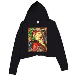 Have A Very Jerry Christmas Garcia Santa Holiday Crop Fleece Hoodie