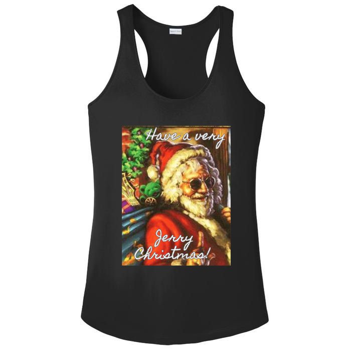 Have A Very Jerry Christmas Garcia Santa Holiday Ladies PosiCharge Competitor Racerback Tank