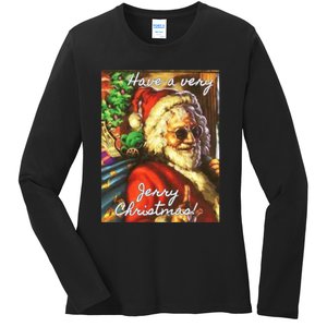 Have A Very Jerry Christmas Garcia Santa Holiday Ladies Long Sleeve Shirt