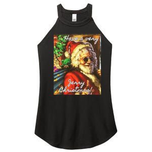 Have A Very Jerry Christmas Garcia Santa Holiday Women's Perfect Tri Rocker Tank