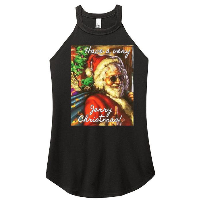 Have A Very Jerry Christmas Garcia Santa Holiday Women's Perfect Tri Rocker Tank