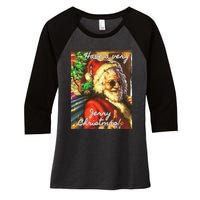 Have A Very Jerry Christmas Garcia Santa Holiday Women's Tri-Blend 3/4-Sleeve Raglan Shirt