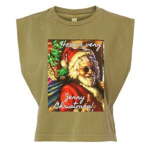 Have A Very Jerry Christmas Garcia Santa Holiday Garment-Dyed Women's Muscle Tee