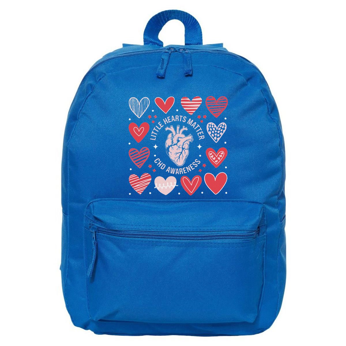 Heart Anatomy Valentine Little Heart Matter Chd Awareness 16 in Basic Backpack