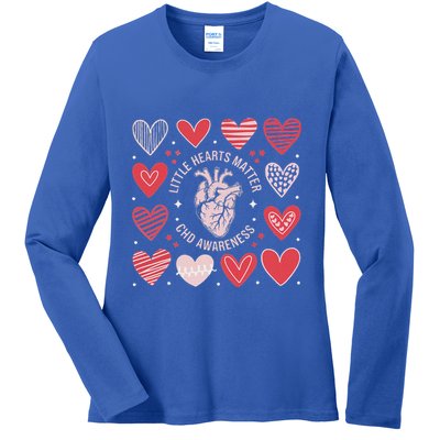 Heart Anatomy Valentine Little Heart Matter Chd Awareness Ladies Long Sleeve Shirt
