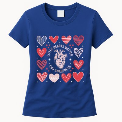 Heart Anatomy Valentine Little Heart Matter Chd Awareness Womens T-Shirt