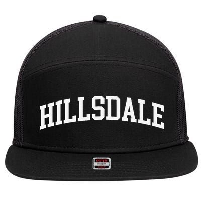 Hillsdale Arch Vintage Retro College Athletic Sports 7 Panel Mesh Trucker Snapback Hat