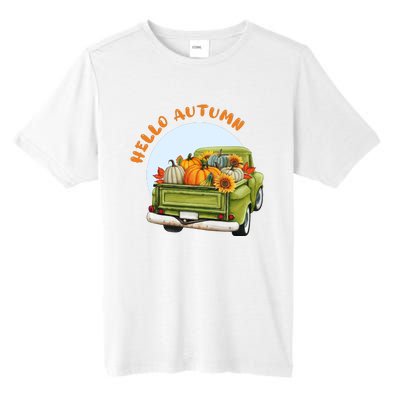 Hello Autumn Vintage Truck And Pumpkins Illustration Tall Fusion ChromaSoft Performance T-Shirt