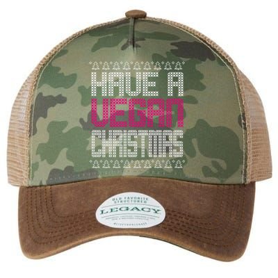 Have A Vegan Christmas Ugly Sweater Legacy Tie Dye Trucker Hat