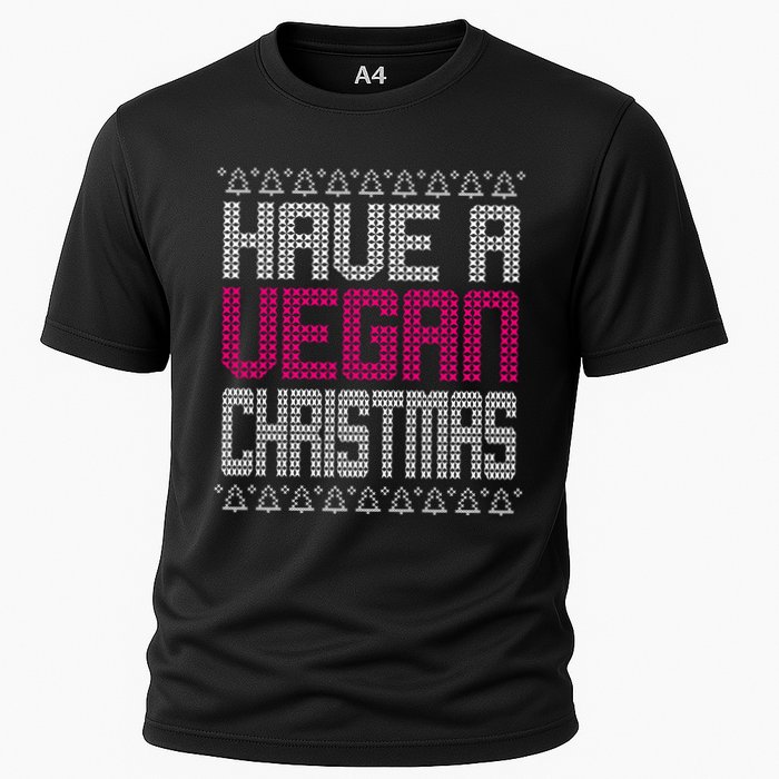 Have A Vegan Christmas Ugly Sweater Cooling Performance Crew T-Shirt