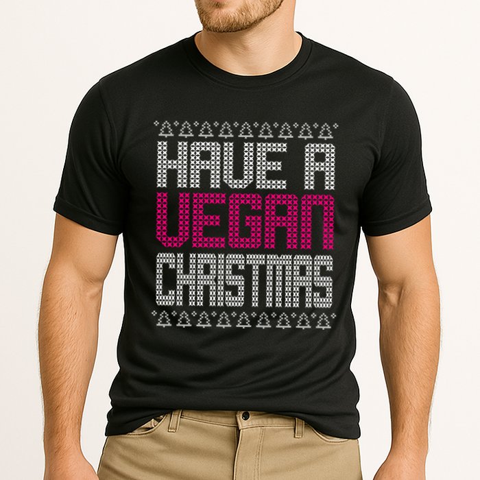 Have A Vegan Christmas Ugly Sweater Cooling Performance Crew T-Shirt