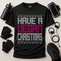 Have A Vegan Christmas Ugly Sweater Cooling Performance Crew T-Shirt