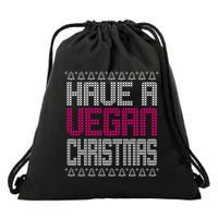 Have A Vegan Christmas Ugly Sweater Drawstring Bag