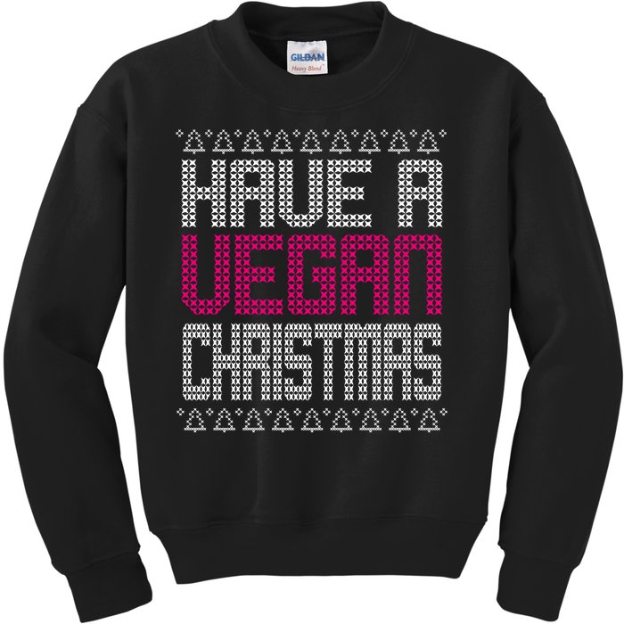 Have A Vegan Christmas Ugly Sweater Kids Sweatshirt