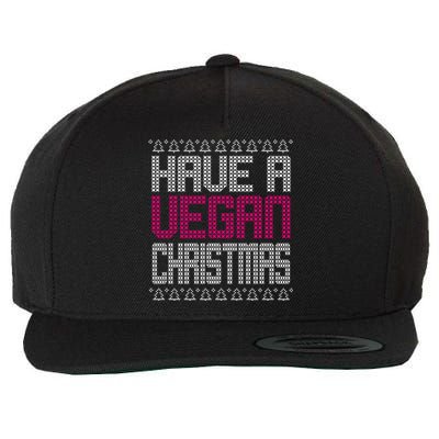 Have A Vegan Christmas Ugly Sweater Wool Snapback Cap