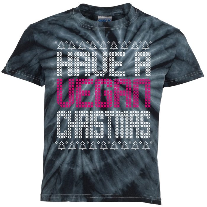 Have A Vegan Christmas Ugly Sweater Kids Tie-Dye T-Shirt