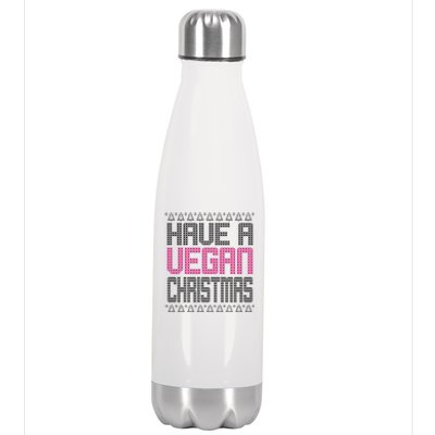 Have A Vegan Christmas Ugly Sweater Stainless Steel Insulated Water Bottle