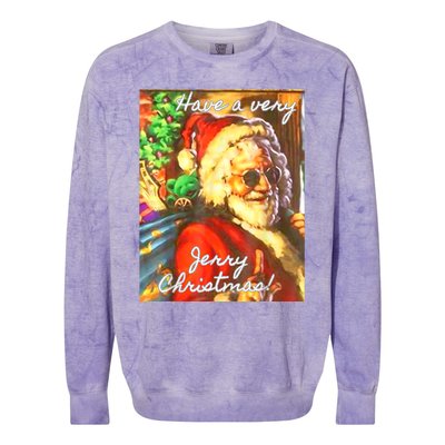 Have A Very Jerry Christmas Garcia Santa Holiday Colorblast Crewneck Sweatshirt