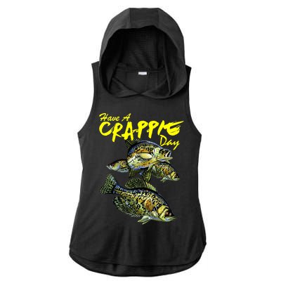 Have A Crappie Day Panfish Funny Fishing  Ladies PosiCharge Tri-Blend Wicking Draft Hoodie Tank