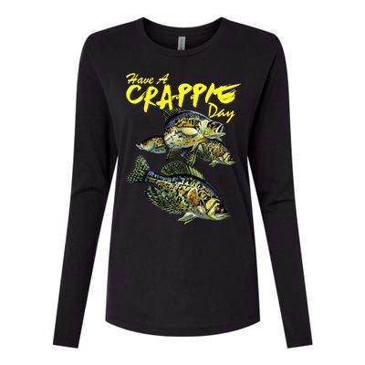 Have A Crappie Day Panfish Funny Fishing  Womens Cotton Relaxed Long Sleeve T-Shirt