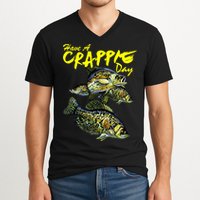 Have A Crappie Day Panfish Funny Fishing  V-Neck T-Shirt