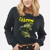 Have A Crappie Day Panfish Funny Fishing  Cropped Pullover Crew