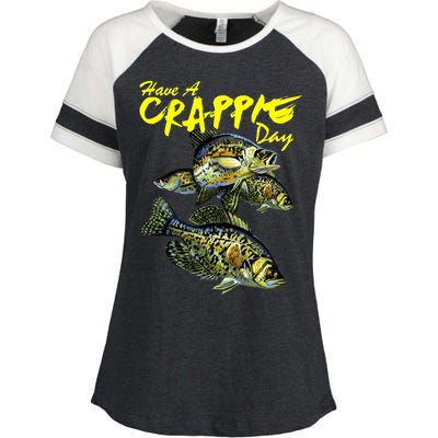 Have A Crappie Day Panfish Funny Fishing  Enza Ladies Jersey Colorblock Tee