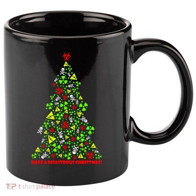 Have a Disastrous Christmas Bio Hazard Skull 11oz C Handle Ceramic Mug