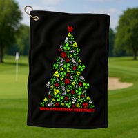 Have a Disastrous Christmas Bio Hazard Skull Golf Towel