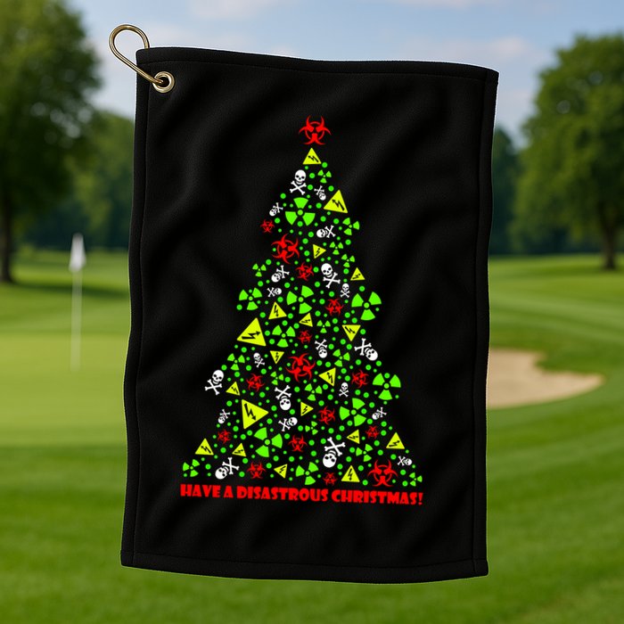 Have a Disastrous Christmas Bio Hazard Skull Golf Towel