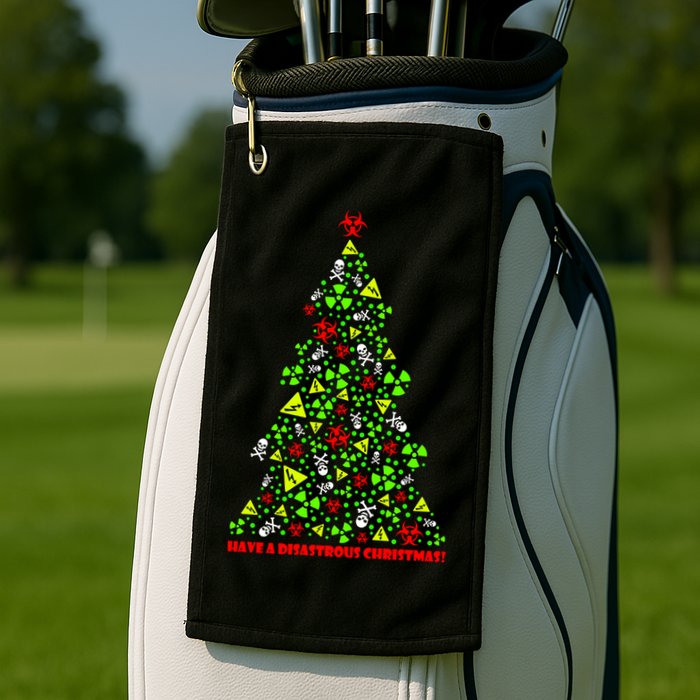 Have a Disastrous Christmas Bio Hazard Skull Golf Towel