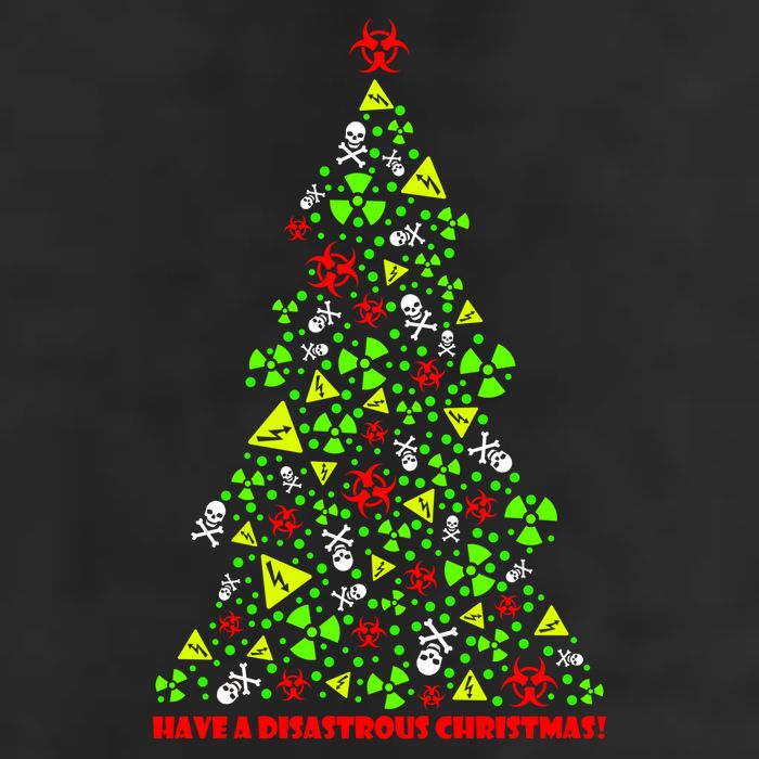 Have a Disastrous Christmas Bio Hazard Skull Golf Towel