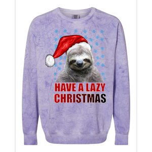 Have A Lazy Sloth Christmas Colorblast Crewneck Sweatshirt