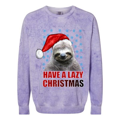 Have A Lazy Sloth Christmas Colorblast Crewneck Sweatshirt
