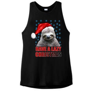 Have A Lazy Sloth Christmas Ladies PosiCharge Tri-Blend Wicking Tank