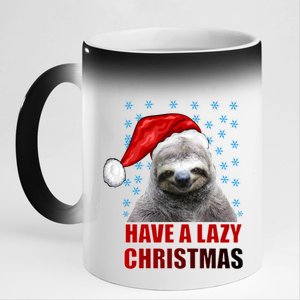 Have A Lazy Sloth Christmas 11oz Black Color Changing Mug